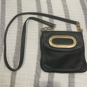 MICHAEL KORS Black Leather Crossbody Purse